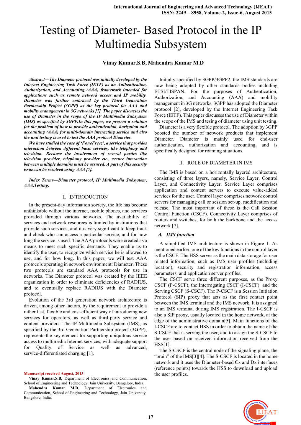 Testing of Diameter-Based Protocol in the IP Multimedia Subsystem