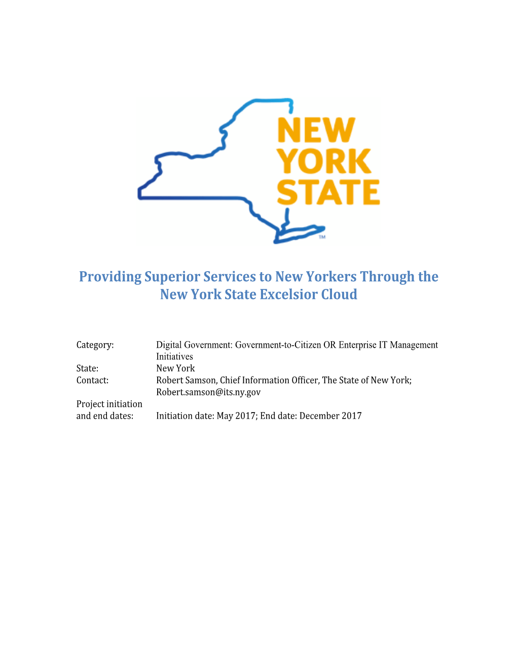 Providing Superior Services to New Yorkers Through the New York State Excelsior Cloud