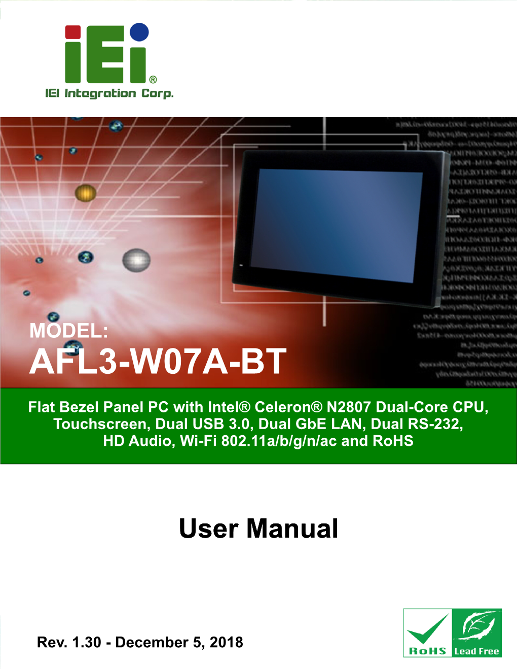 AFL3-W07A-BT Panel PC