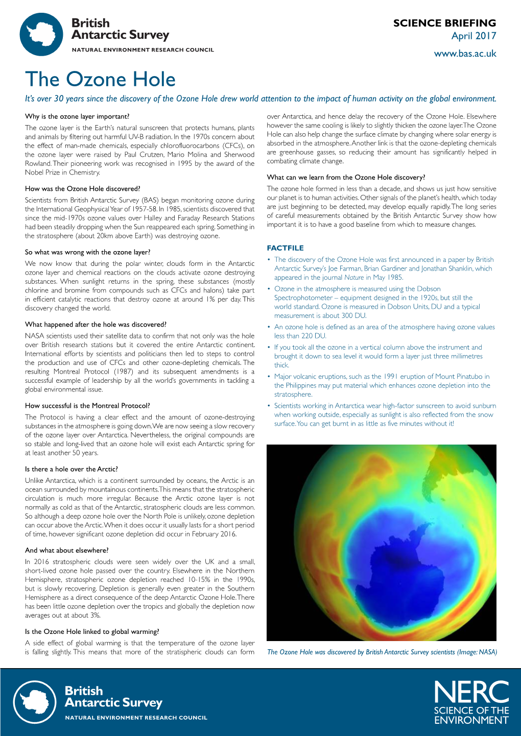 Ozone Hole Briefing Apr17.Indd