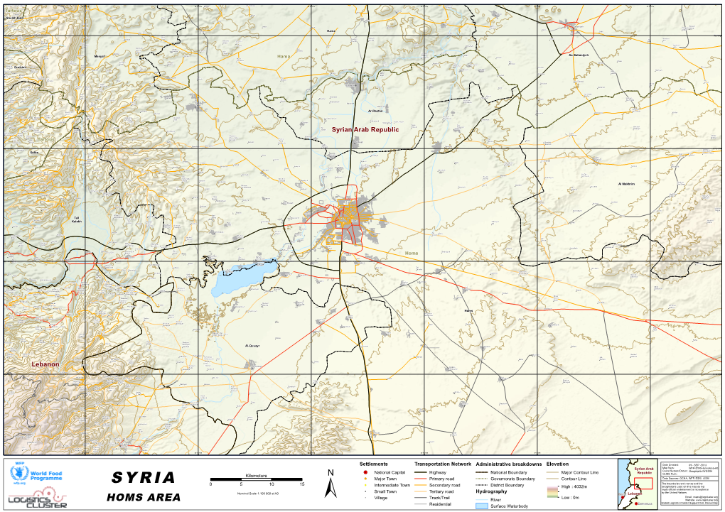 HOMS AREA River .!Damascus Global Logistics Cluster Support Cell, Rome/Italy Residential Surface Waterbody Israel Jordan