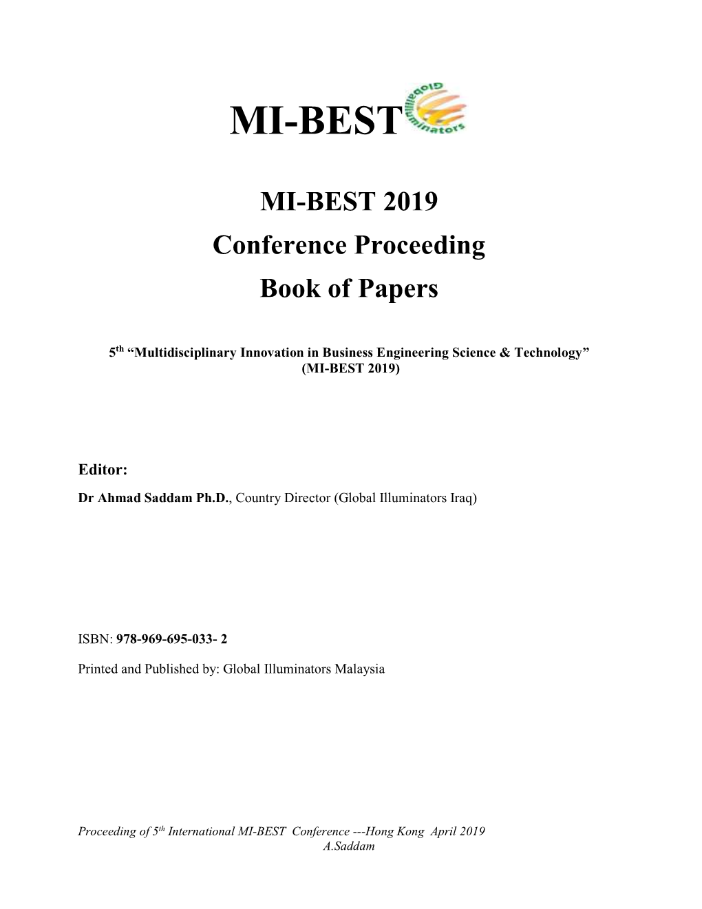 MI-BEST 2019 Conference Proceeding Book of Papers