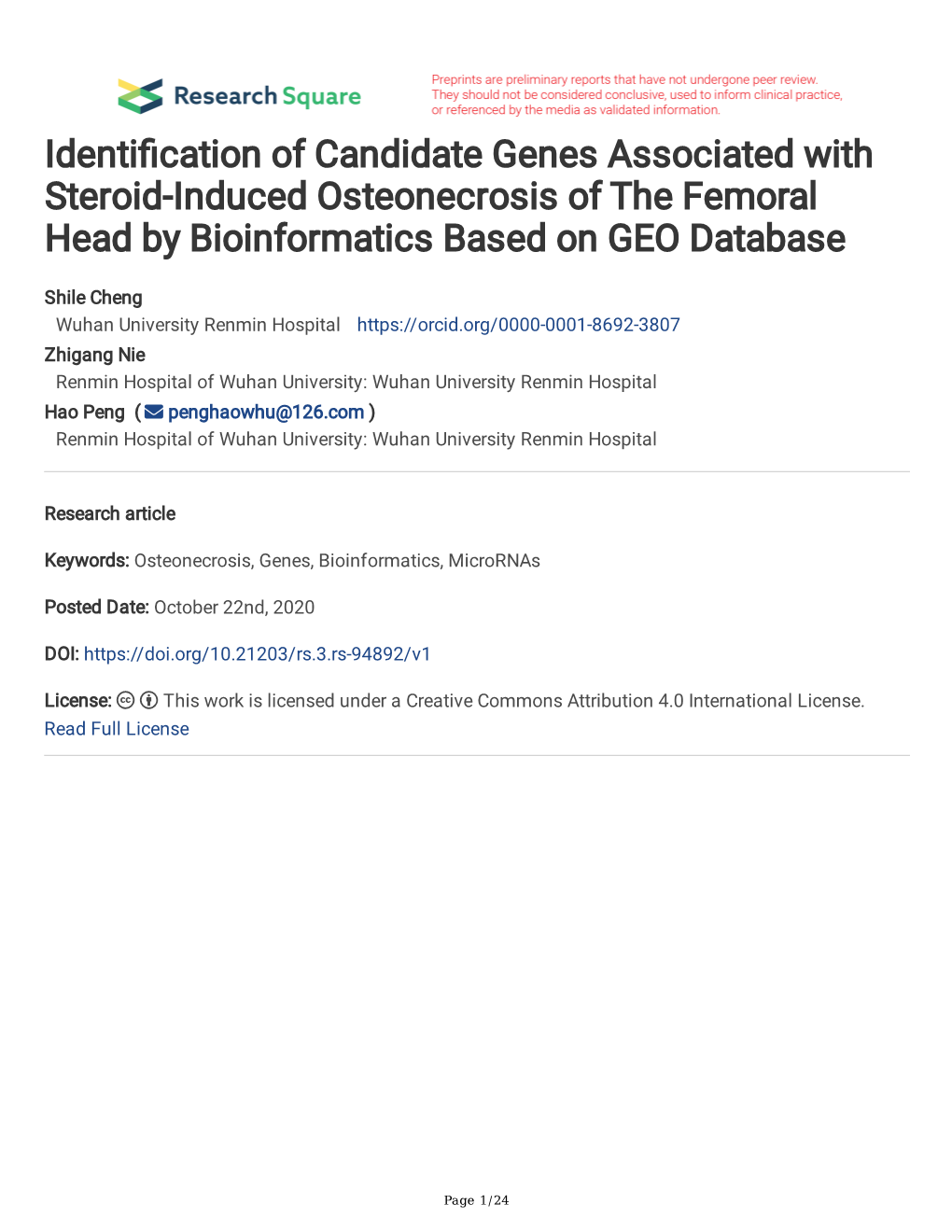 Identification of Candidate Genes Associated with Steroid-Induced