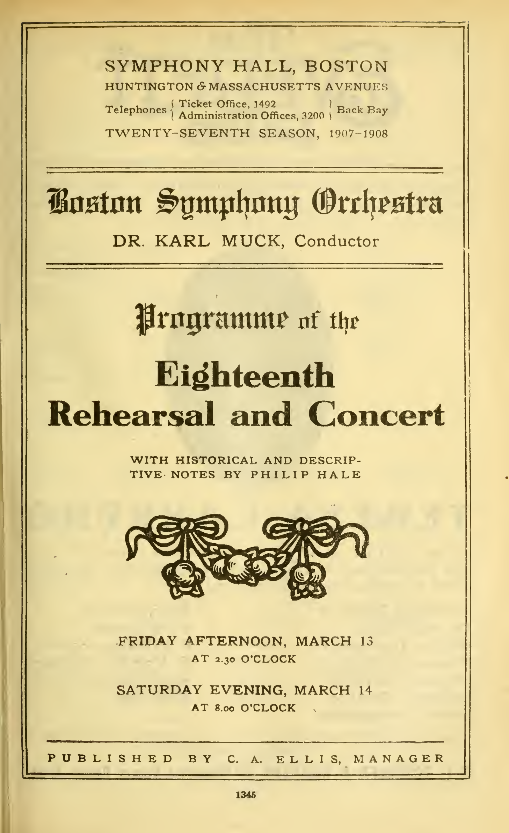 Rehearsal and Concert