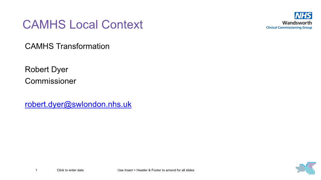 CAMHS Local Context