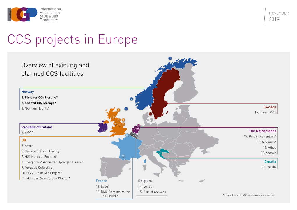 CCS Projects in Europe