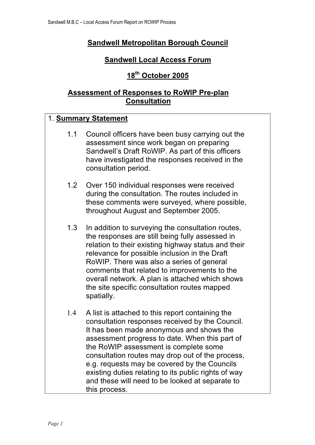 Report Template for the Local Access Forum