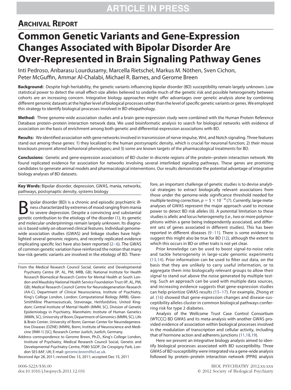 Common Genetic Variants and Gene-Expression Changes