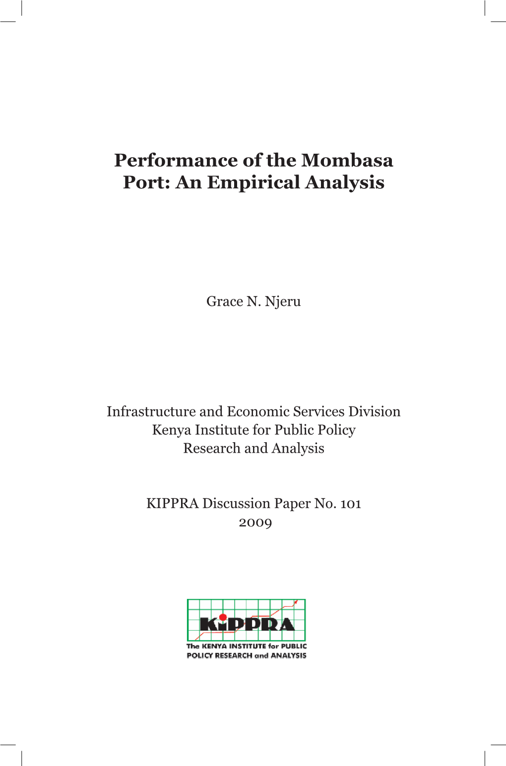 Performance of the Mombasa Port: an Empirical Analysis