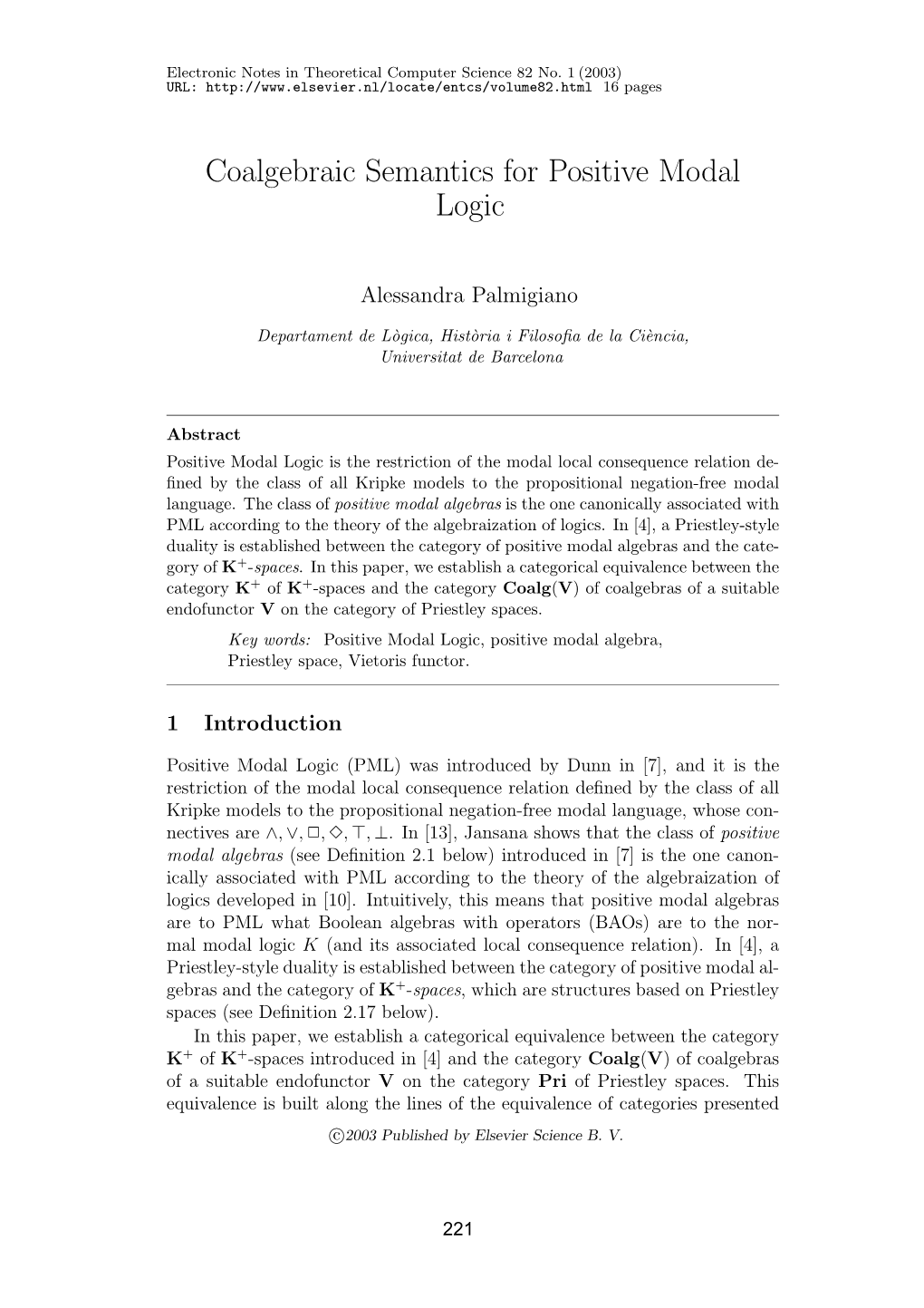 Coalgebraic Semantics for Positive Modal Logic