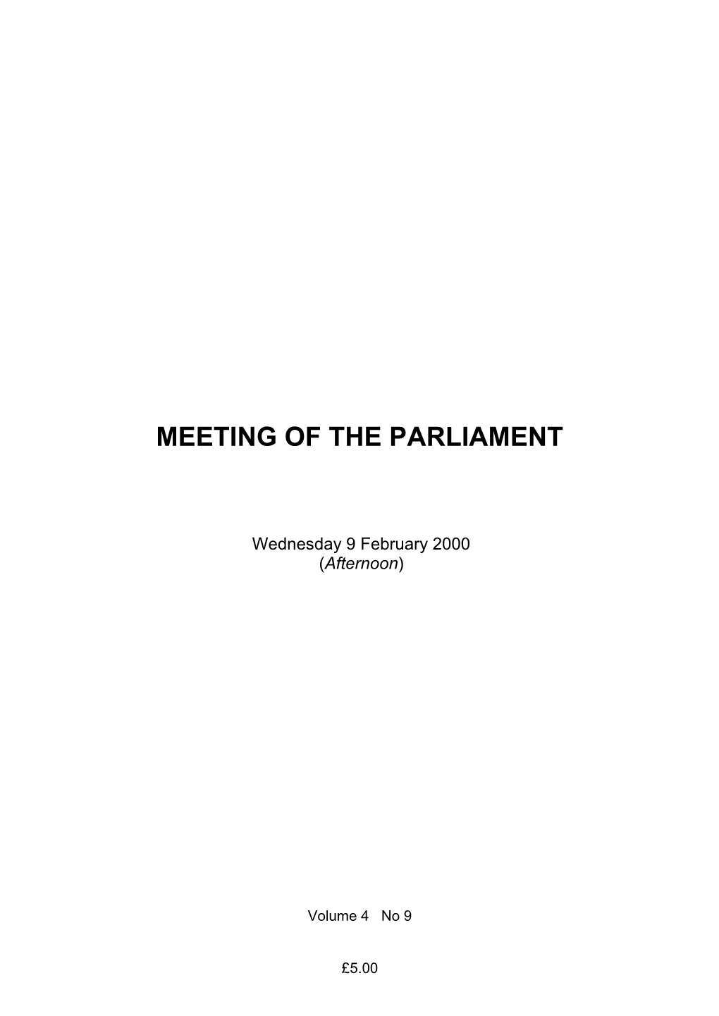 Meeting of the Parliament