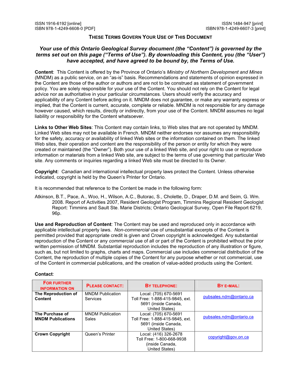 Report of Activities 2007, Resident Geologist Program, Timmins Regional Resident Geologist Report: Timmins and Sault Ste