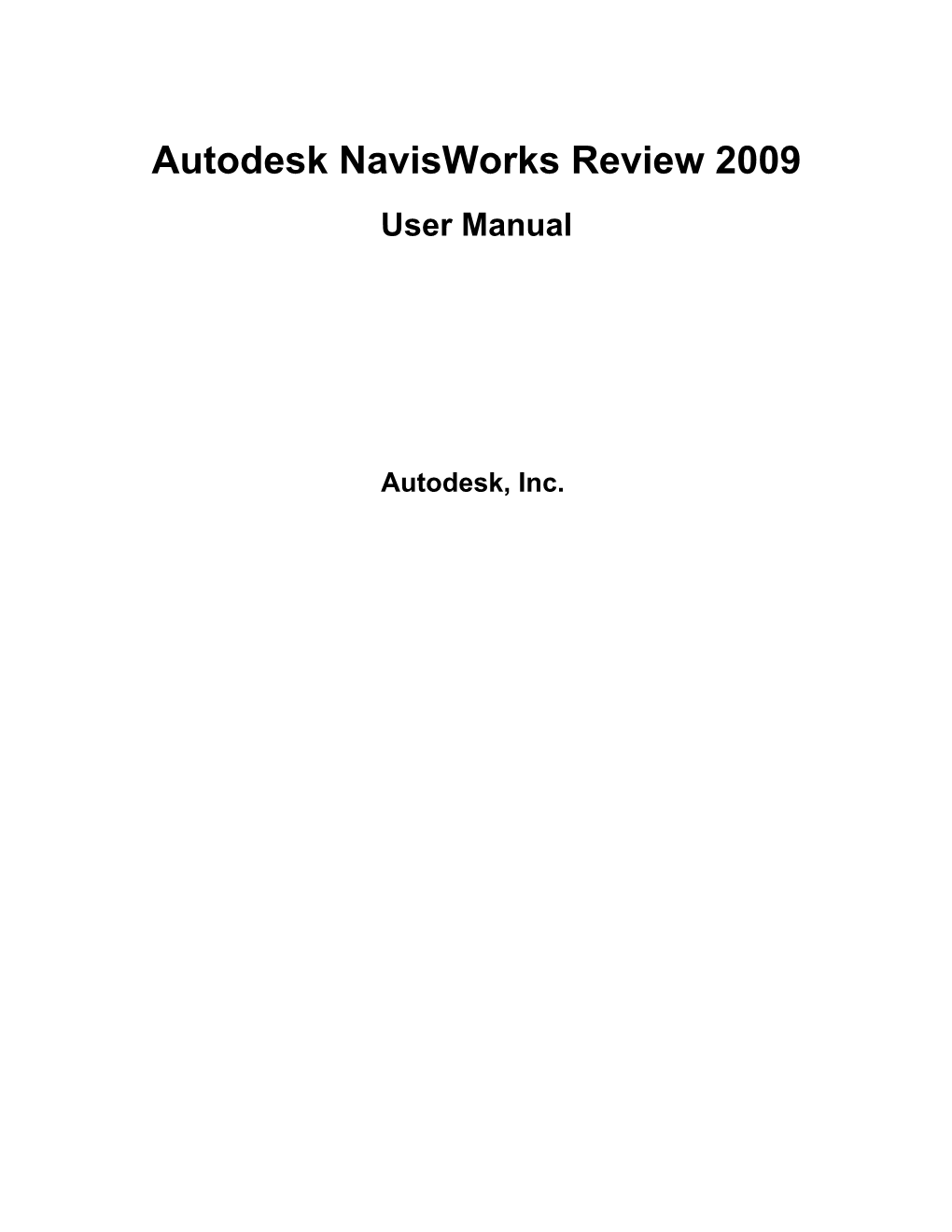 Autodesk Navisworks Review 2009 User Manual
