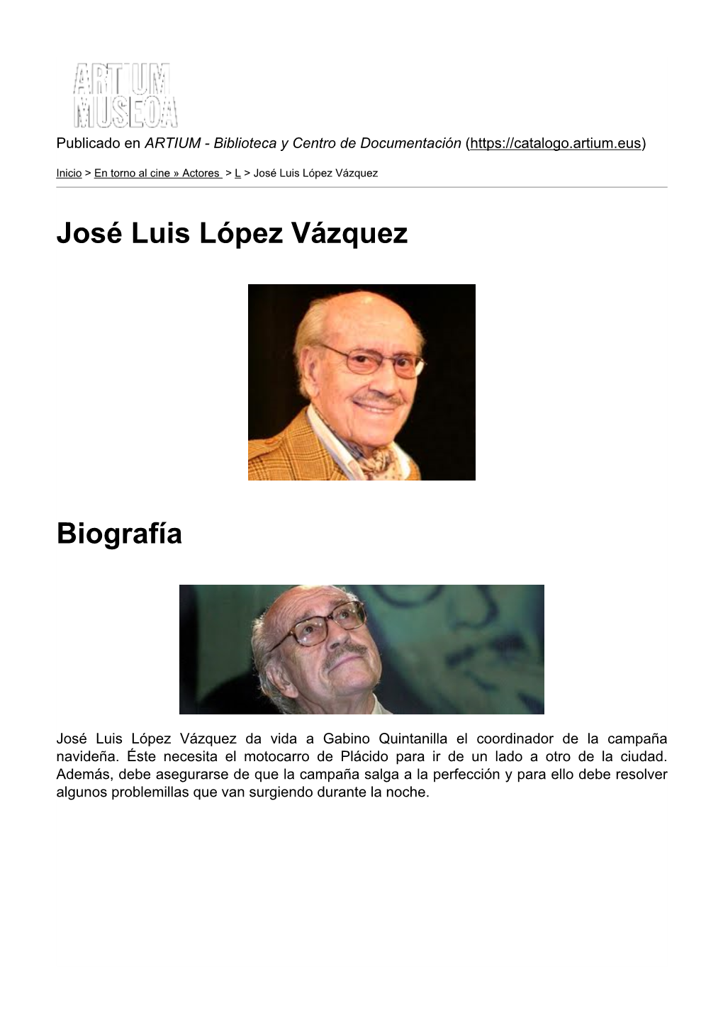 José Luis López Vázquez Biografía