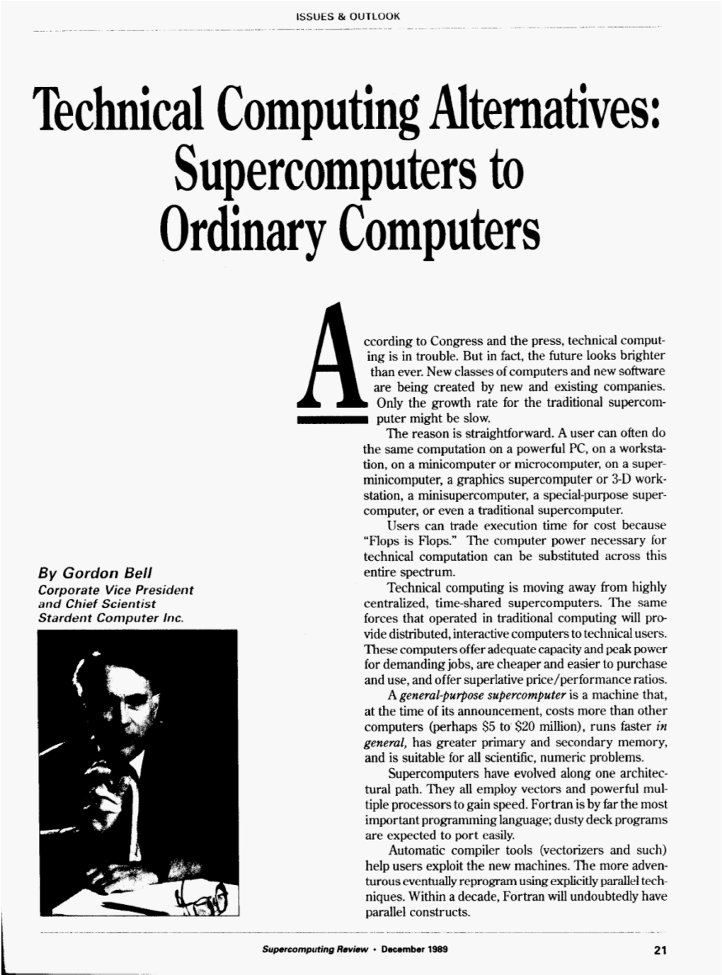 Technical Computing Alternatives: Supercomputers to Ordinary Computers
