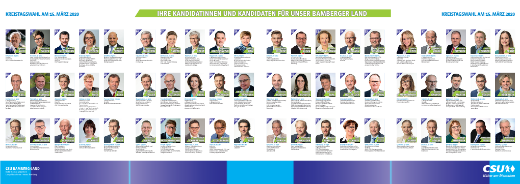 Ihre Kandidatinnen Und Kandidaten Für Unser Bamberger Land Kreistagswahl Am 15