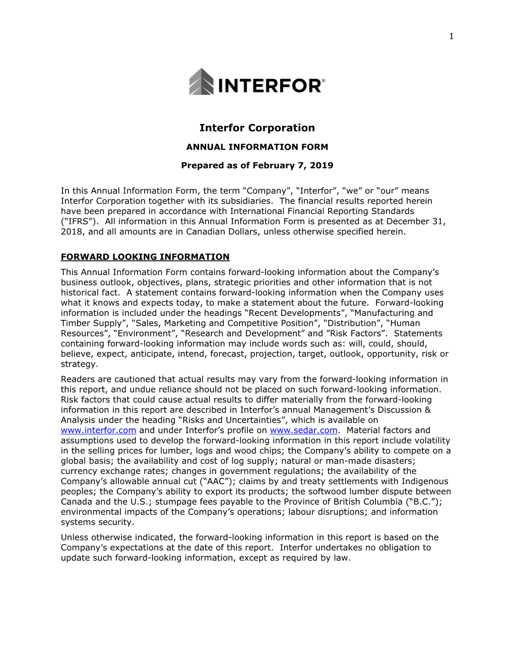 Interfor Corporation