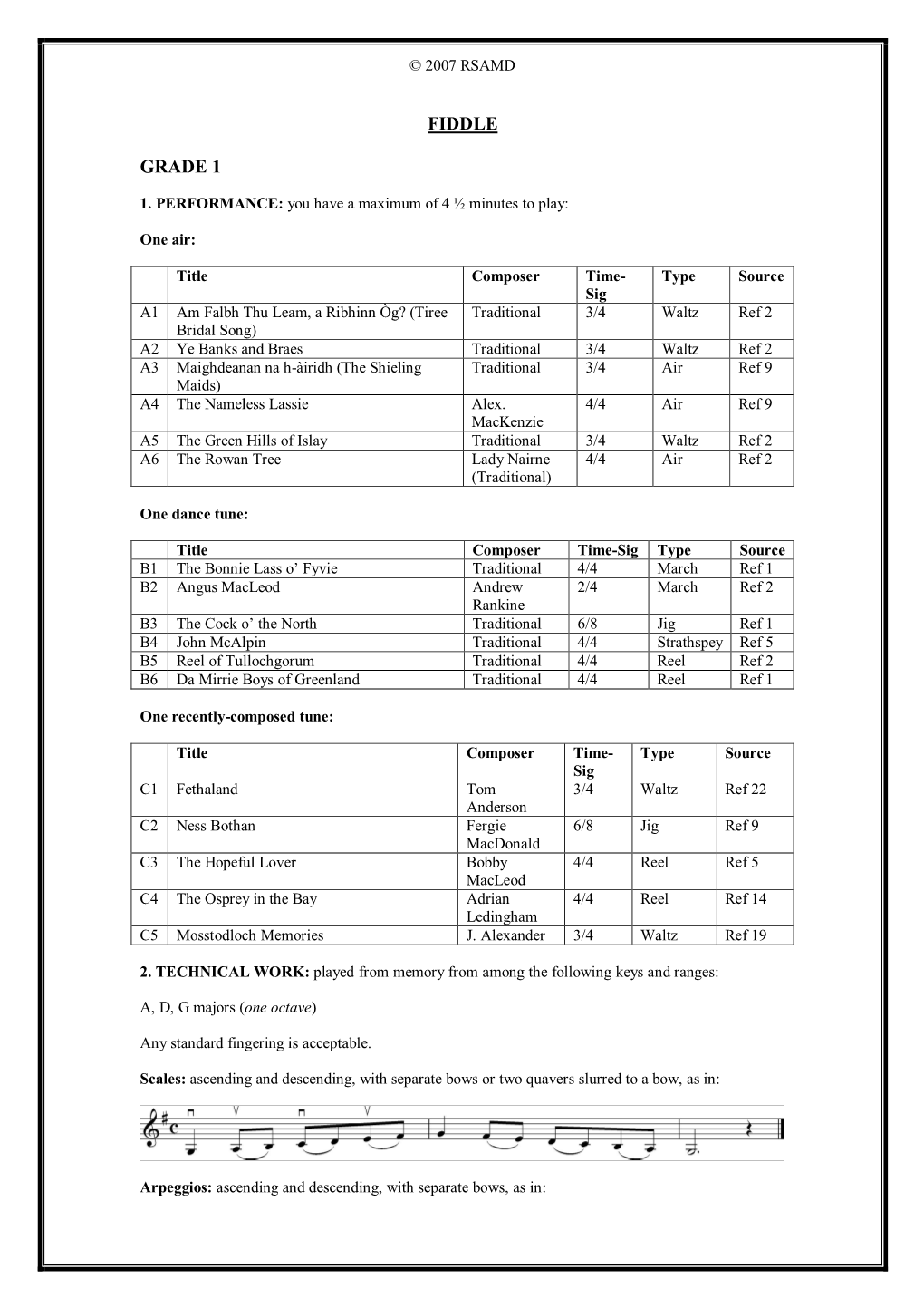 Fiddle Grade 1