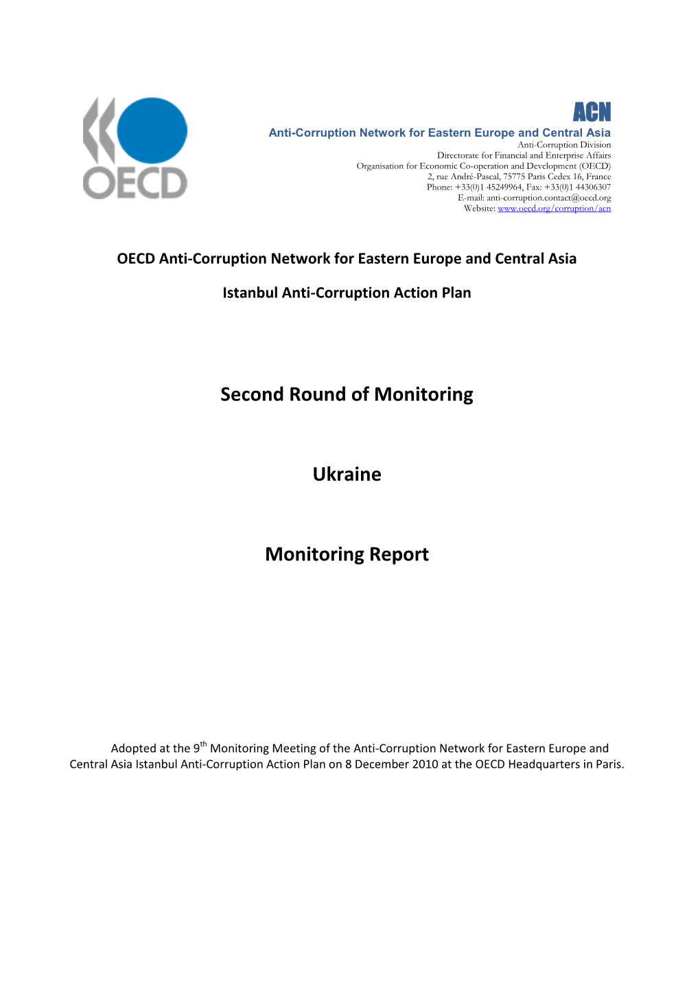 Second Round of Monitoring Ukraine Monitoring Report