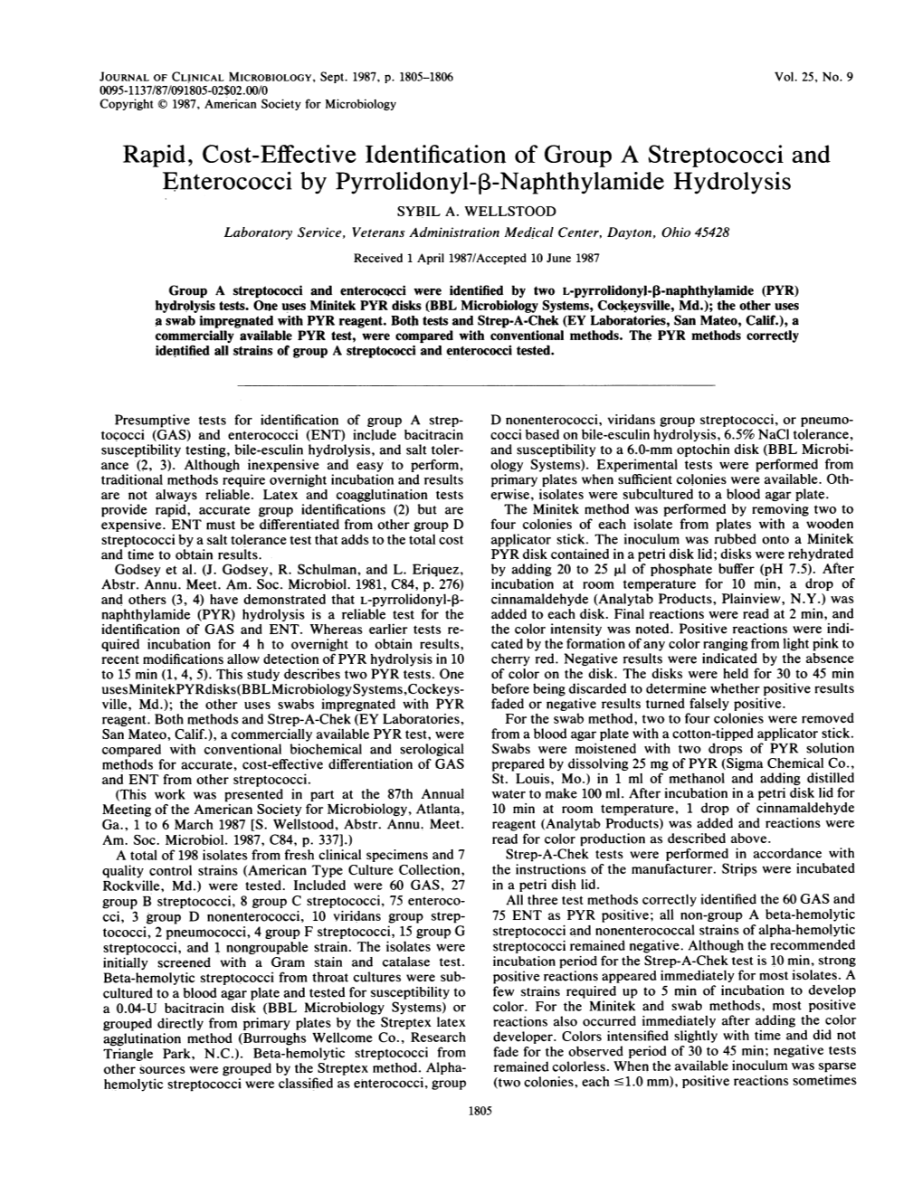 Enterococci by Pyrrolidonyl-3-Naphthylamide Hydrolysis SYBIL A
