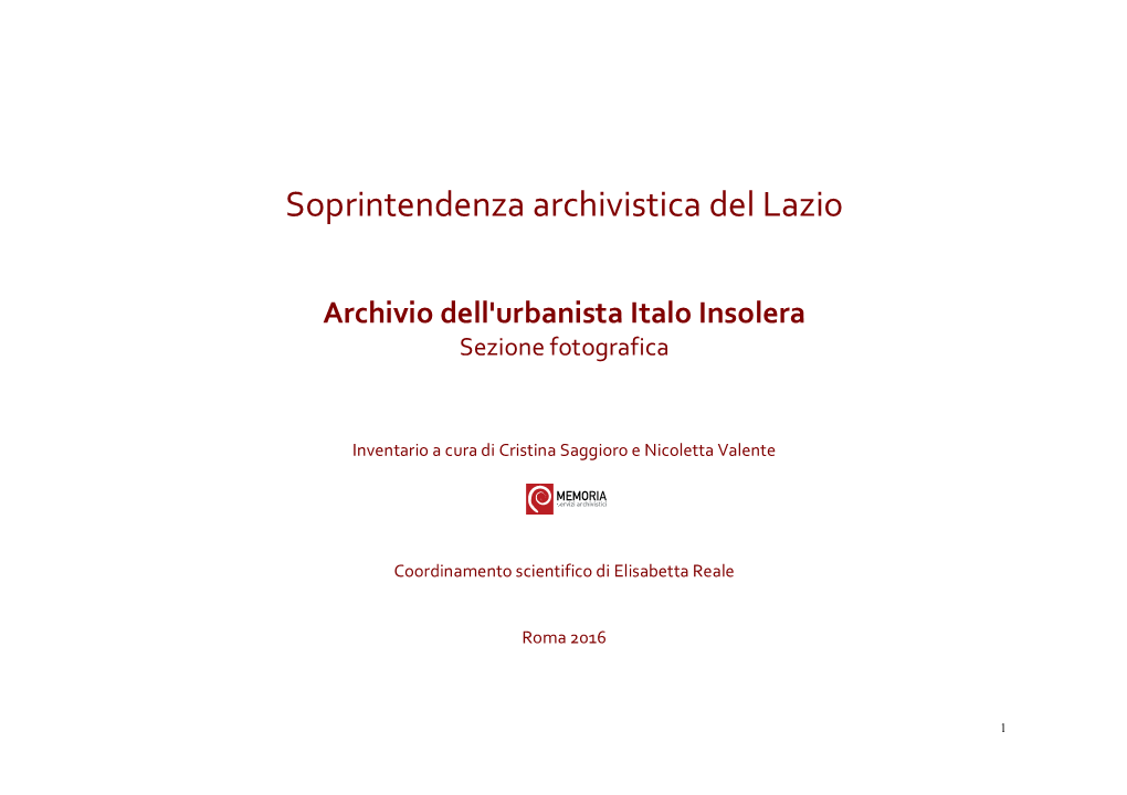 Soprintendenza Archivistica Del Lazio