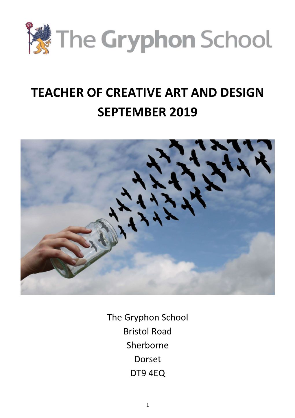 Teacher of Creative Art and Design September 2019