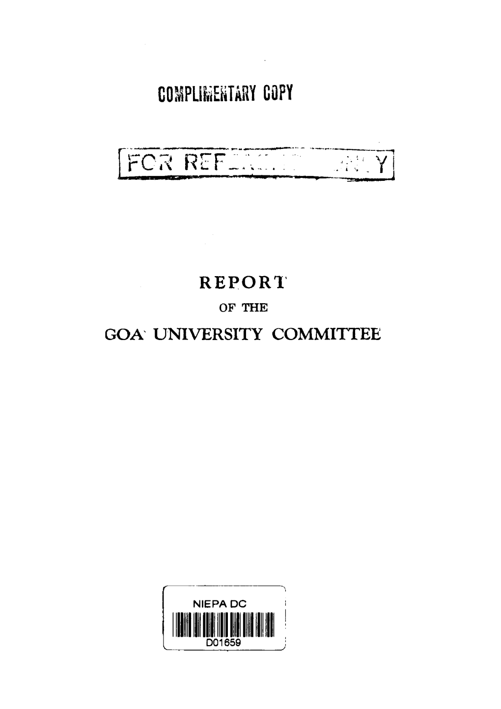 Report Goa University Committee