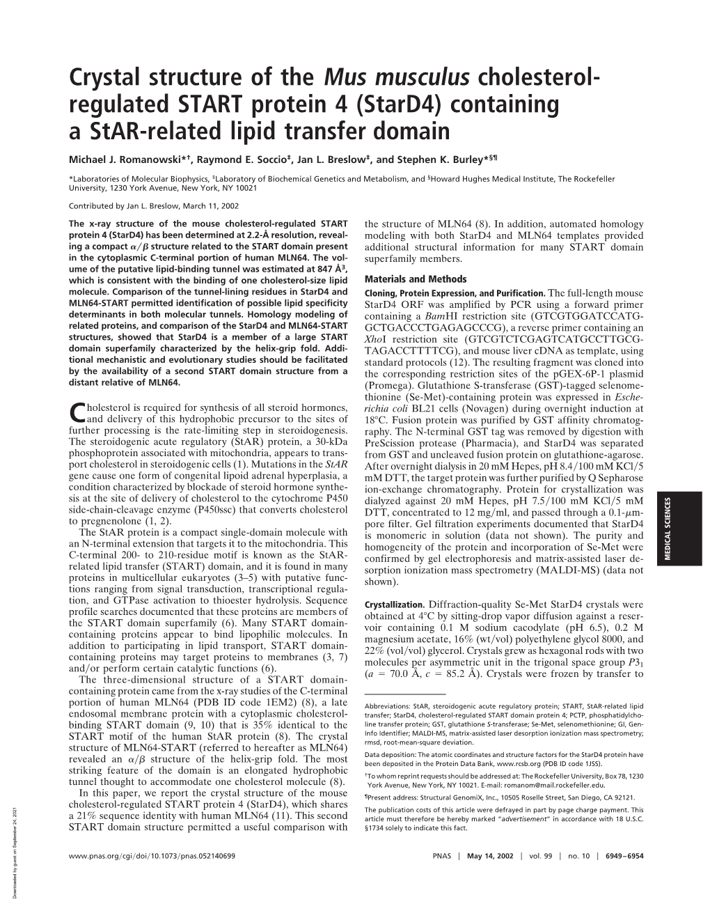 (Stard4) Containing a Star-Related Lipid Transfer Domain