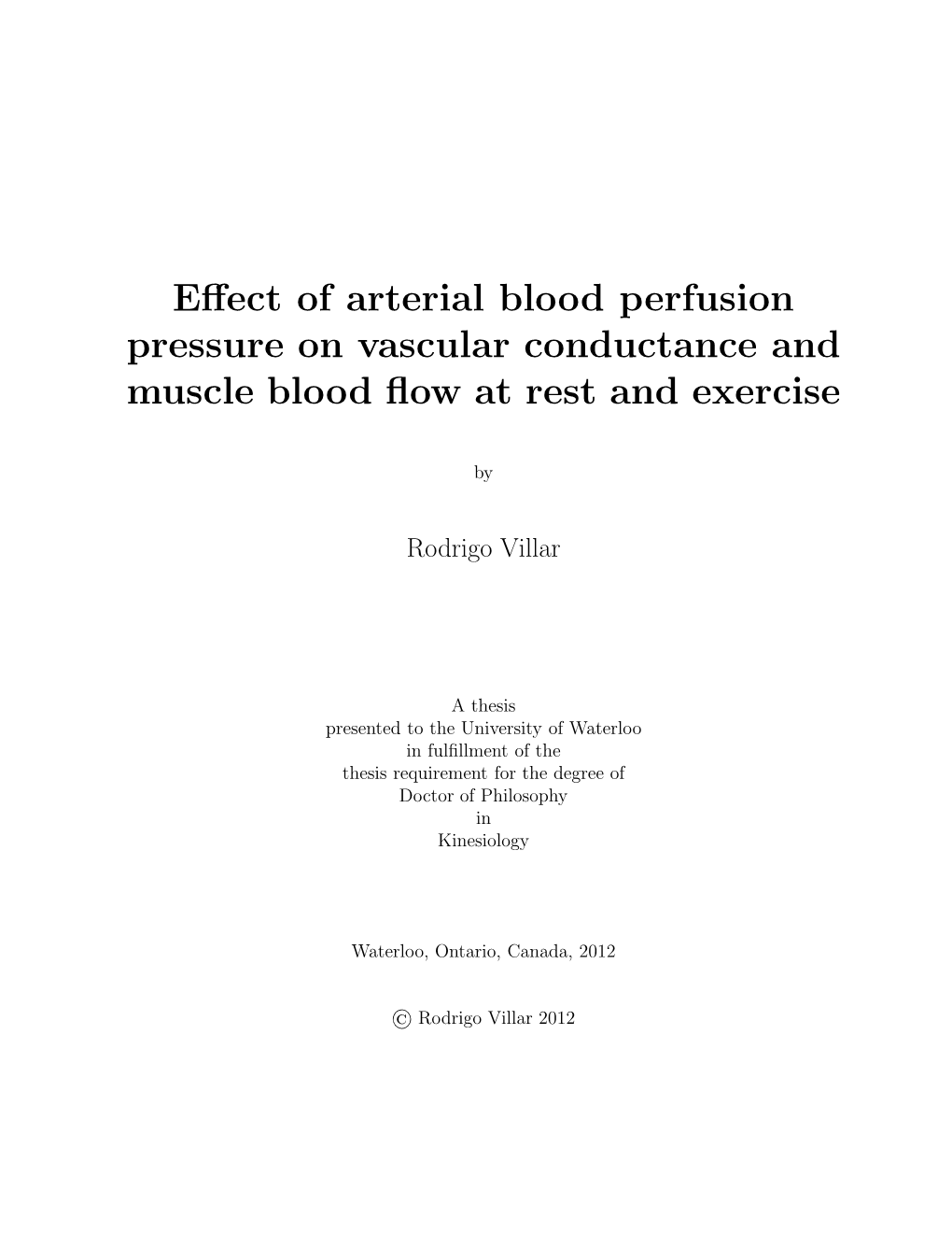 Effect of Arterial Blood Perfusion Pressure on Vascular Conductance