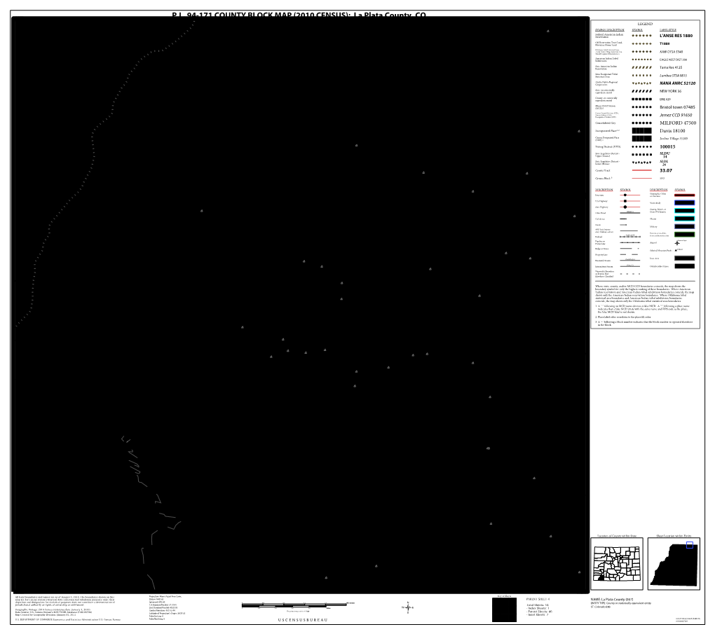 2010 CENSUS): La Plata County, CO 107.572986W LEGEND