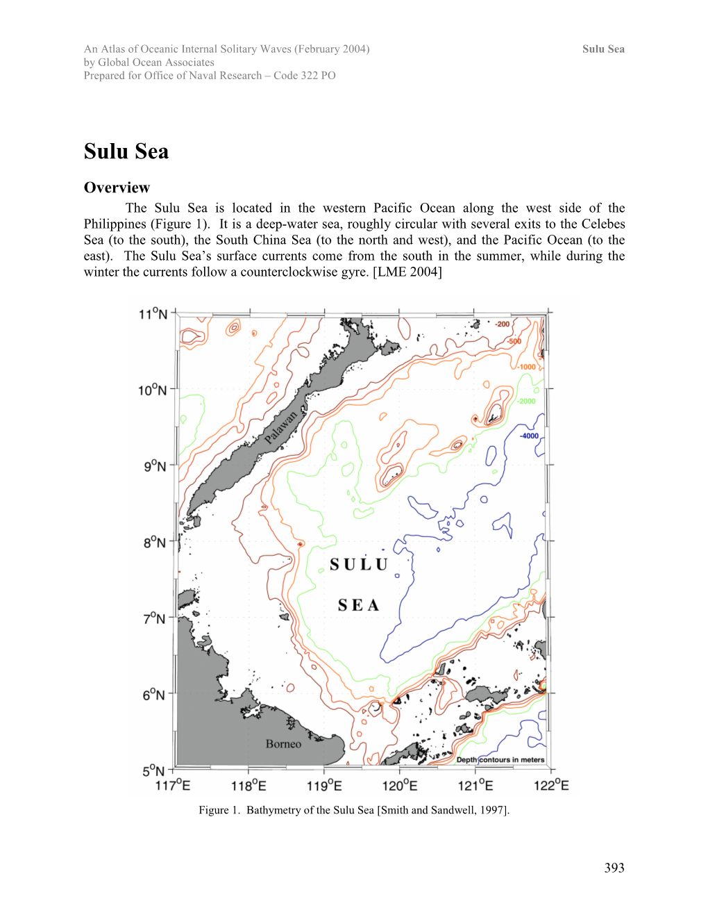 Sulu Sea by Global Ocean Associates Prepared for Office of Naval Research – Code 322 PO