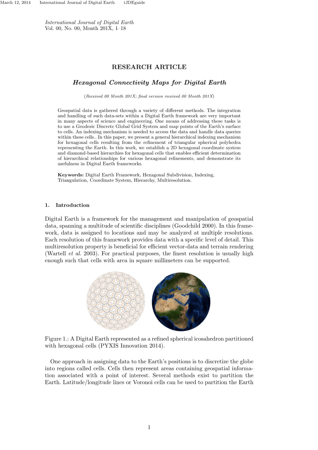 RESEARCH ARTICLE Hexagonal Connectivity Maps for Digital Earth