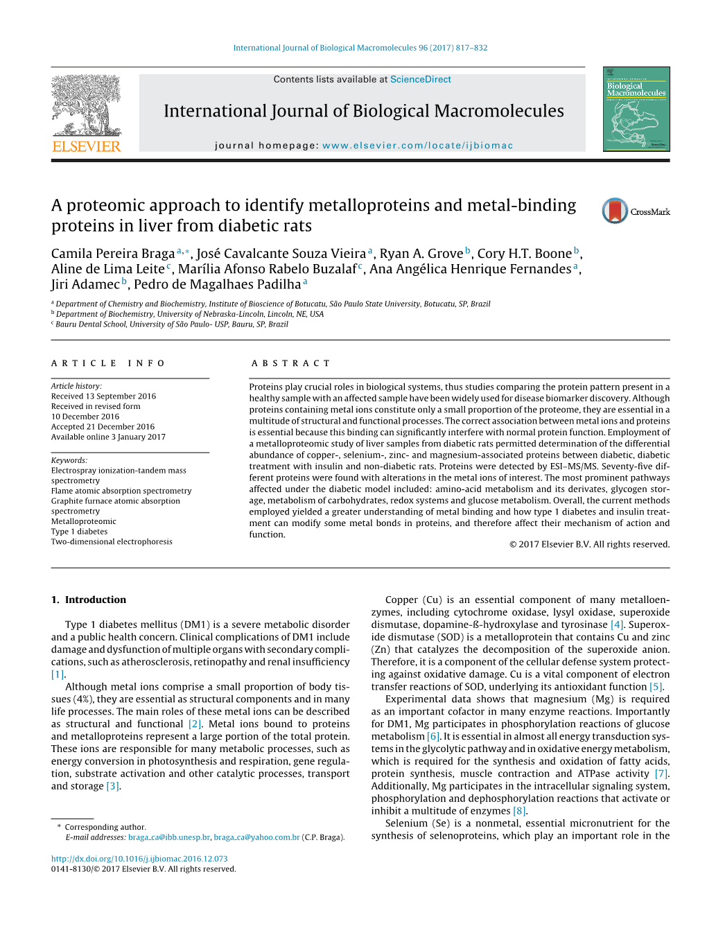 A Proteomic Approach to Identify Metalloproteins and Metal-Binding Proteins in Liver from Diabetic Rats