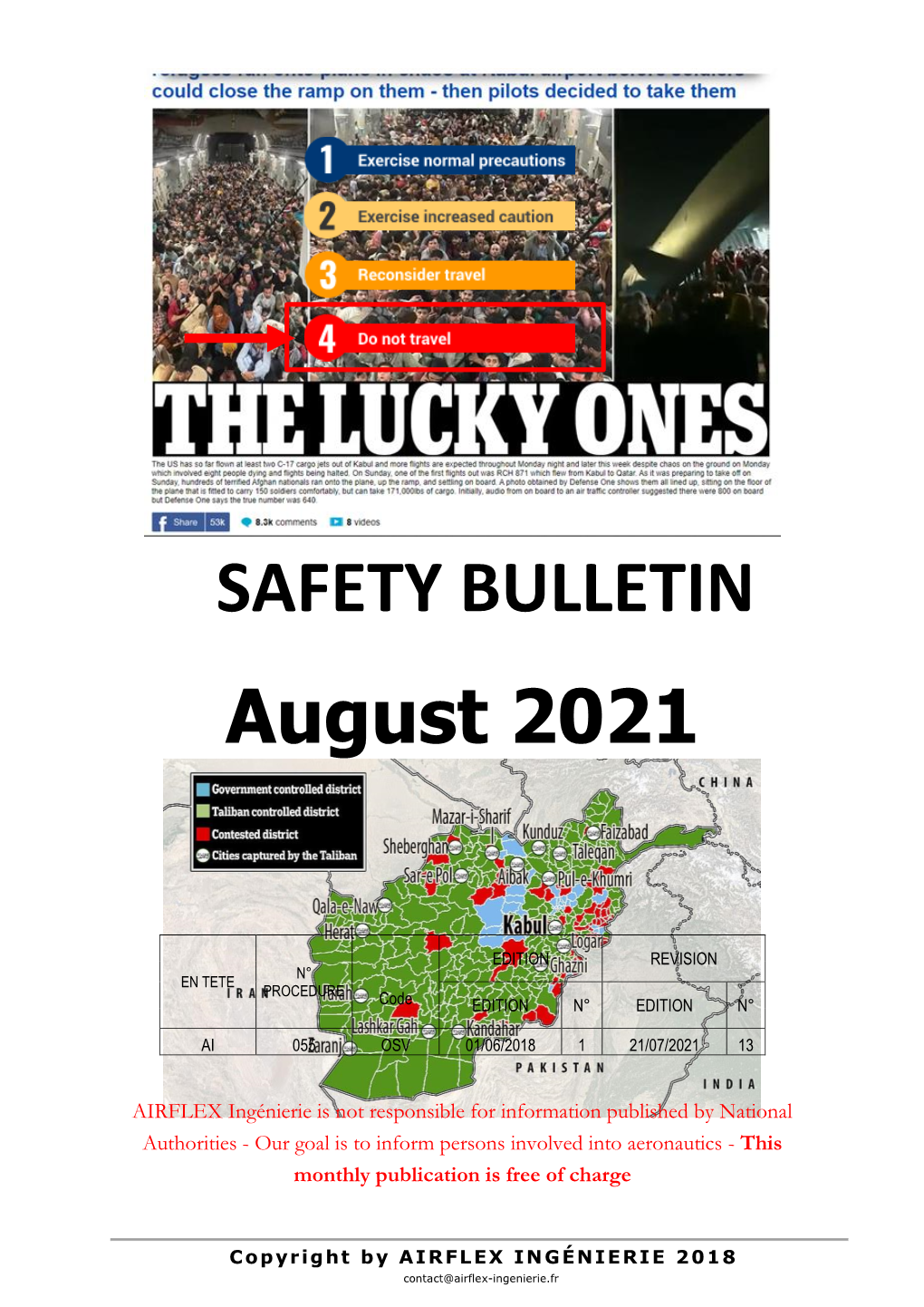 SAFETY BULLETIN August 2021