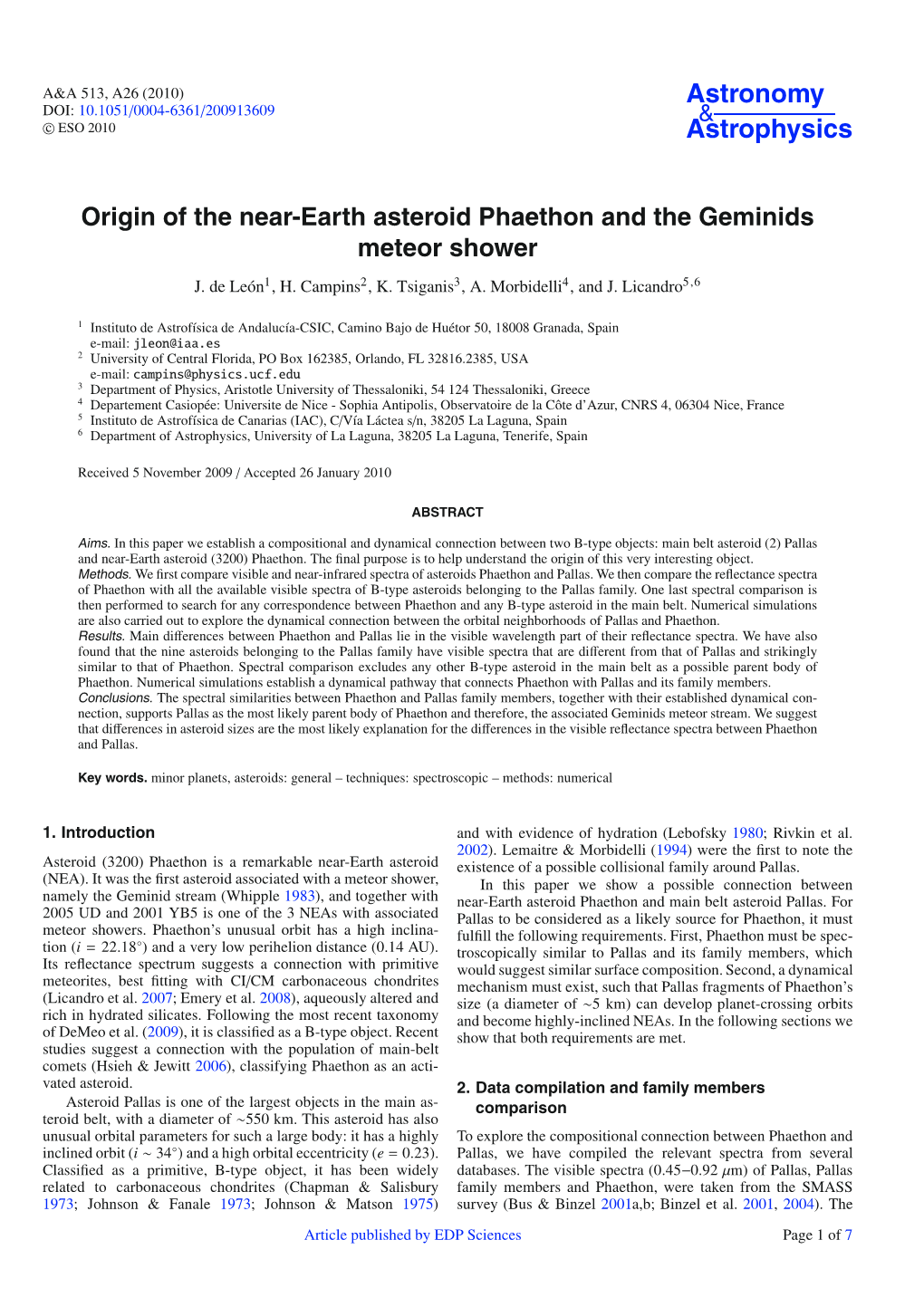 Origin of the Near-Earth Asteroid Phaethon and the Geminids Meteor Shower