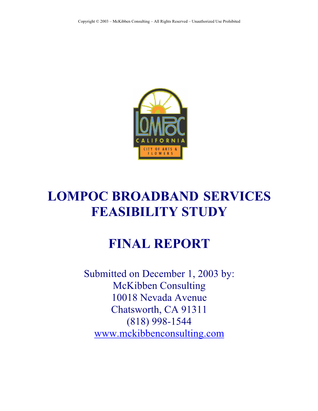 Lompoc Broadband Services Feasibility Study Final Report