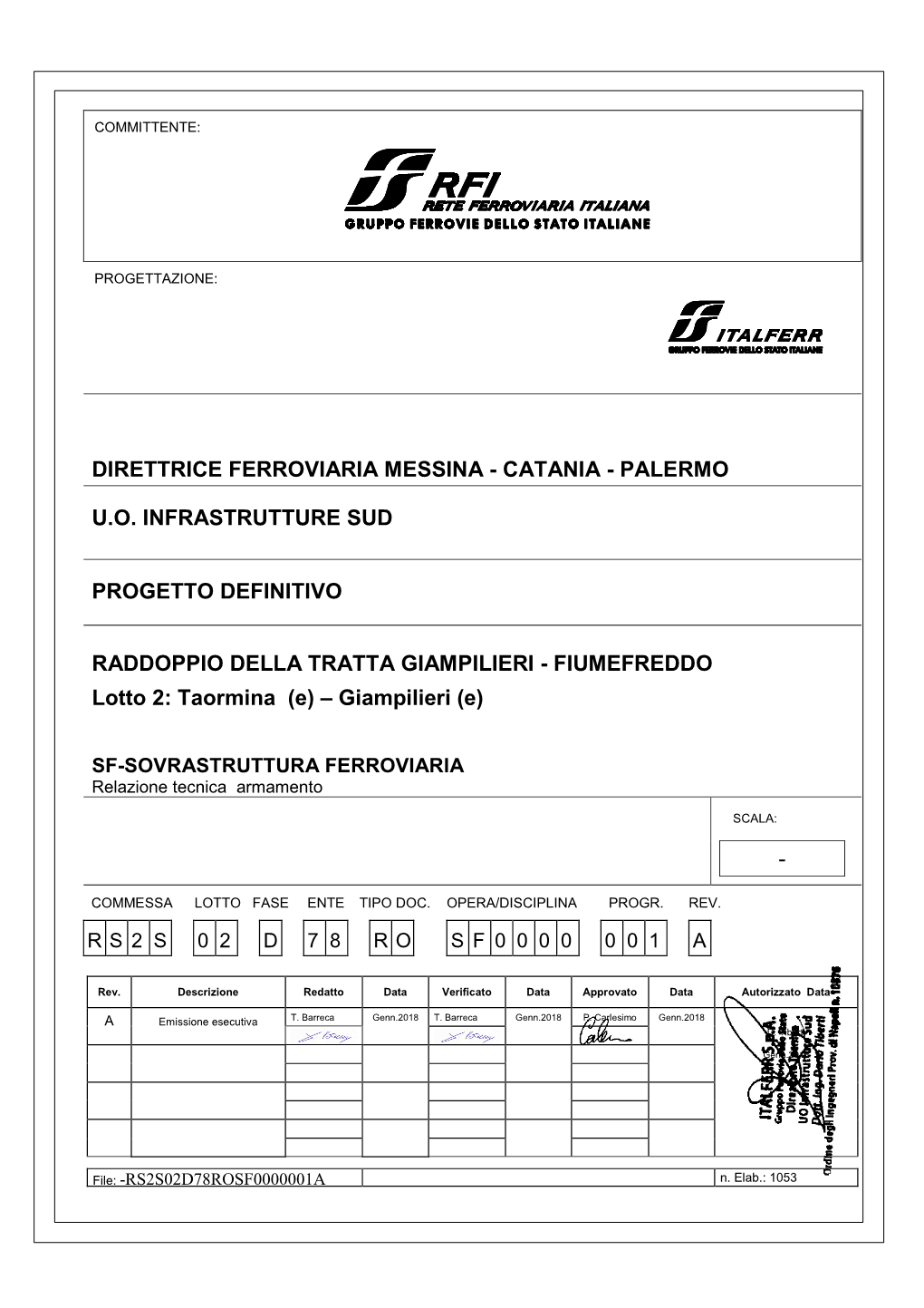 1053 -Rs2s02d78rosf0000001a Ii Lotto Rel Armamento