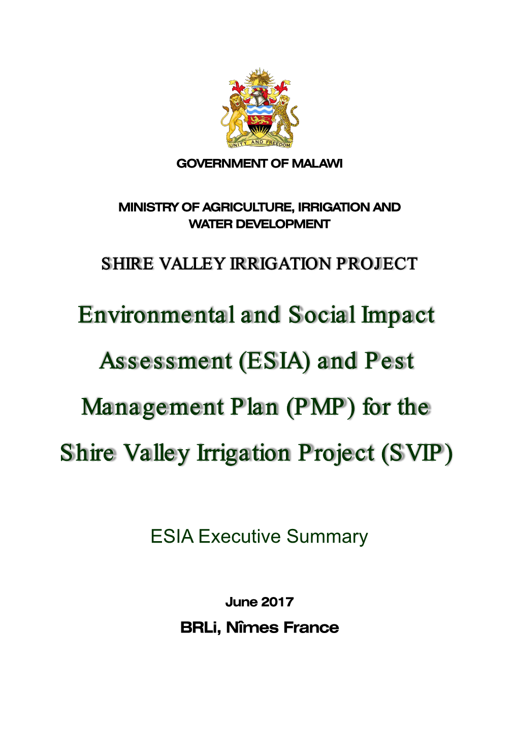 For the Shire Valley Irrigation Project (SVIP)