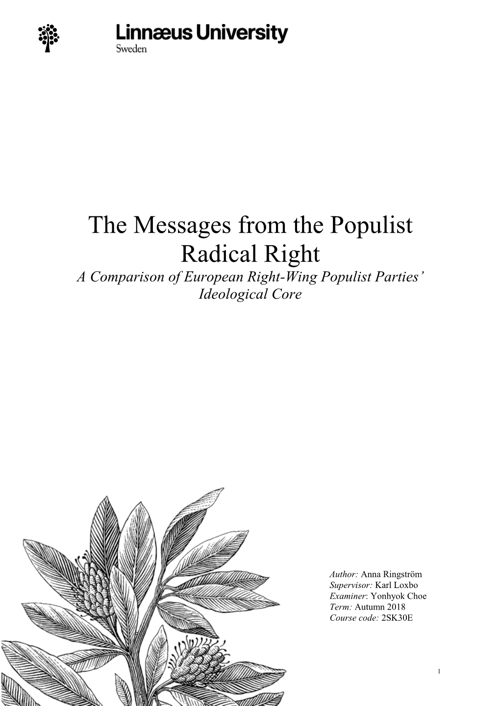 The Messages from the Populist Radical Right