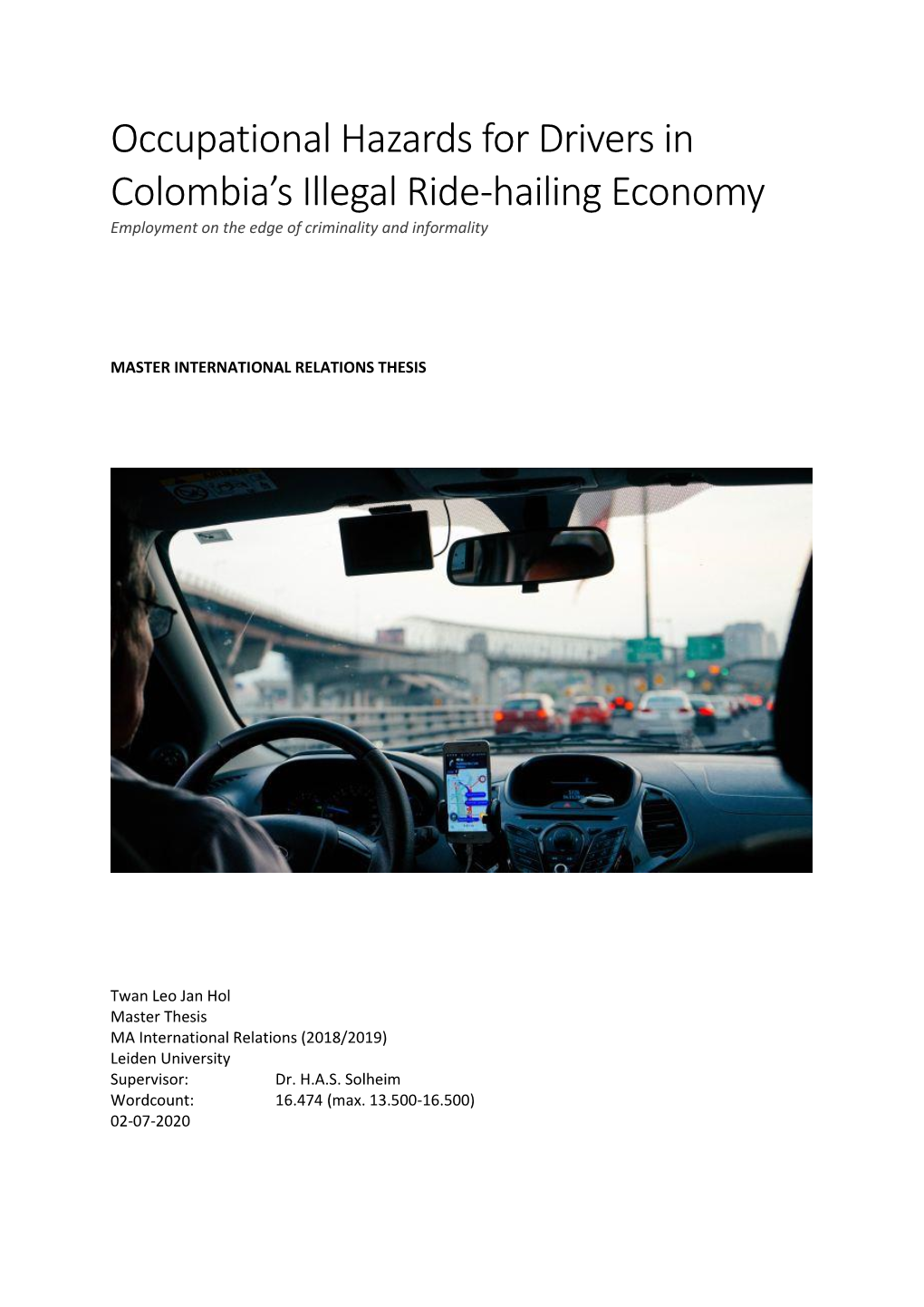 Occupational Hazards for Drivers in Colombia's Illegal Ride-Hailing Economy
