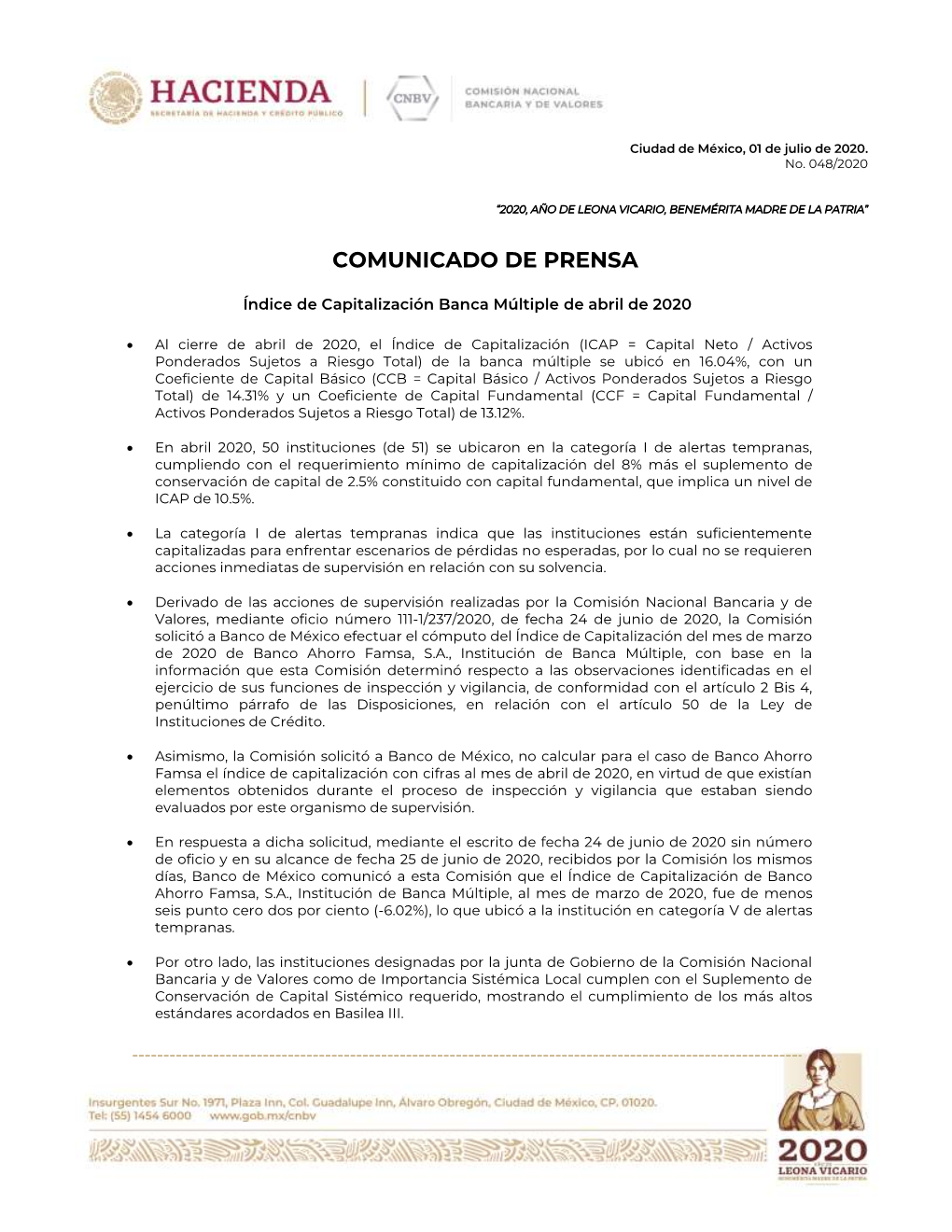 Comunicado De Prensa