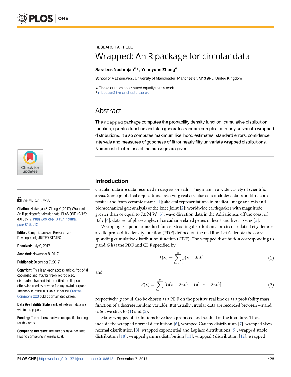 Wrapped: an R Package for Circular Data