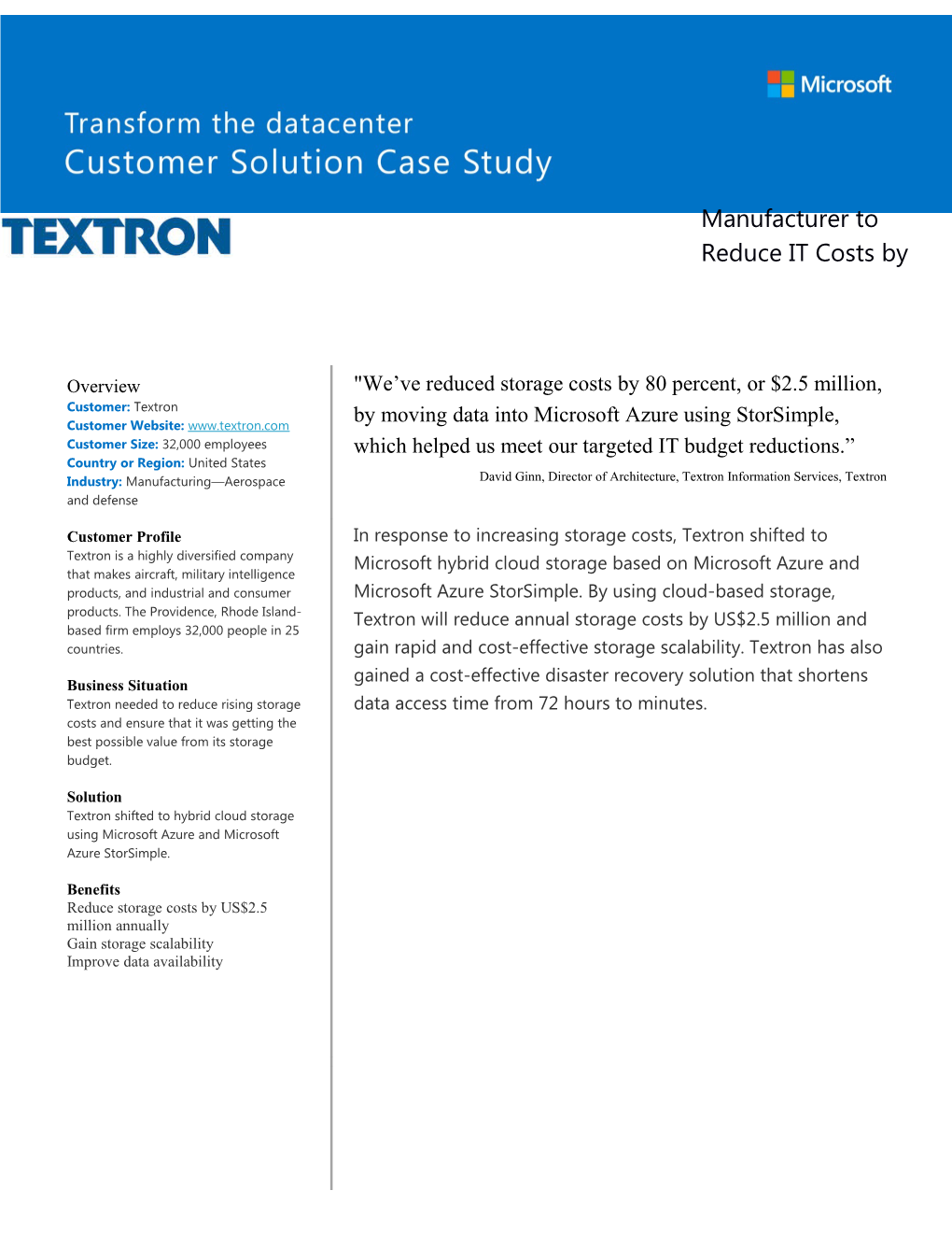 Textron Case Study