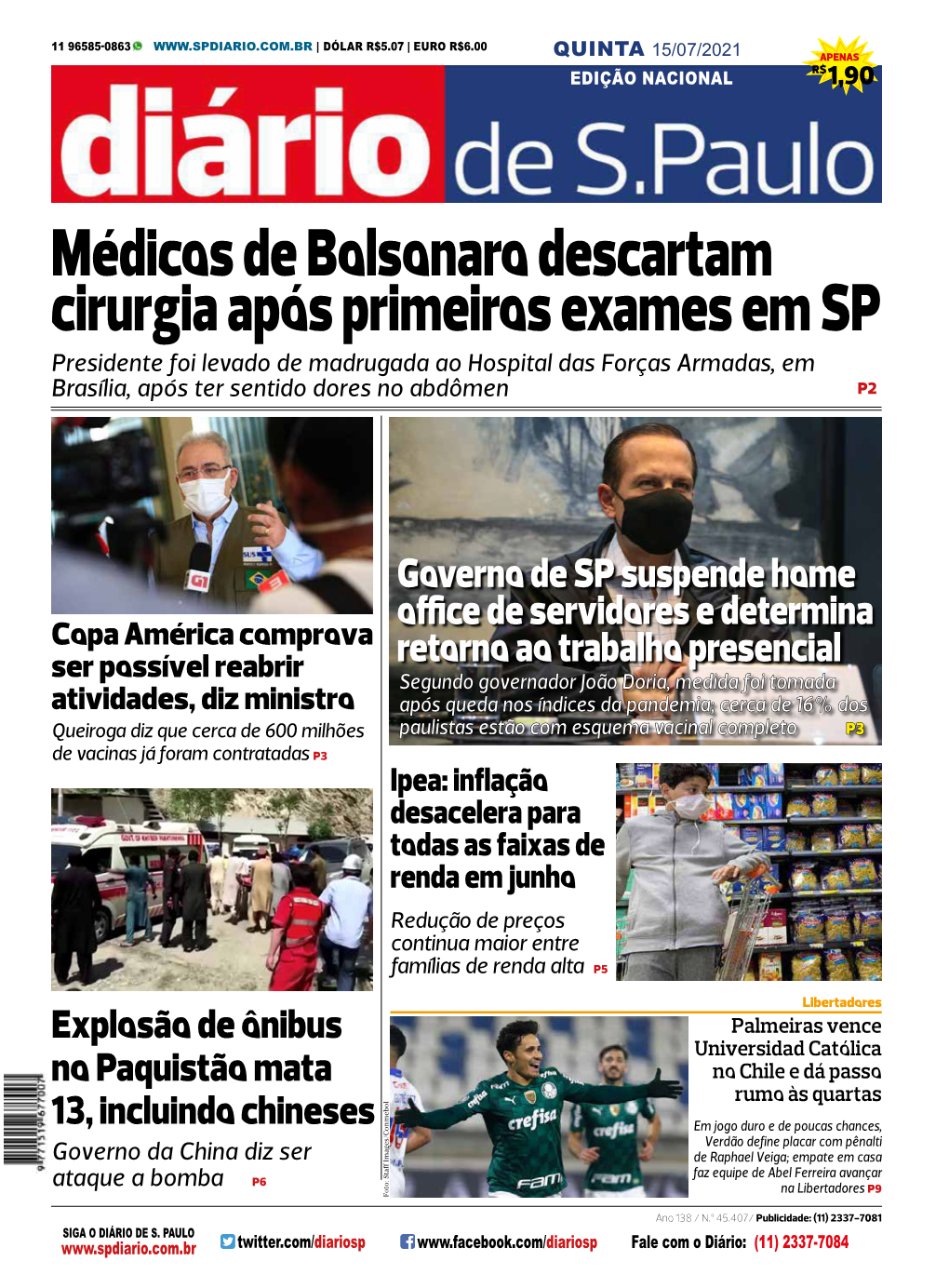 Médicos De Bolsonaro Descartam Cirurgia Após Primeiros Exames Em