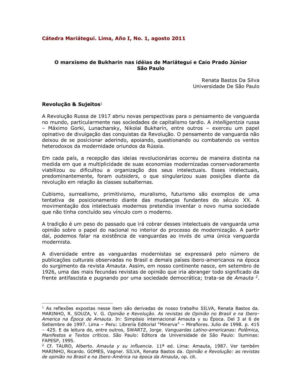 O Marxismo De Bukharin Nas Idéias De Mariátegui E Caio Prado Júnior São Paulo