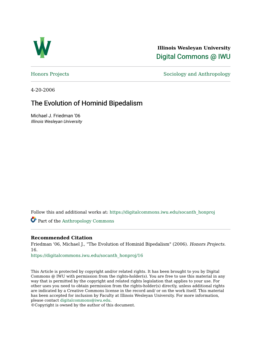 The Evolution of Hominid Bipedalism