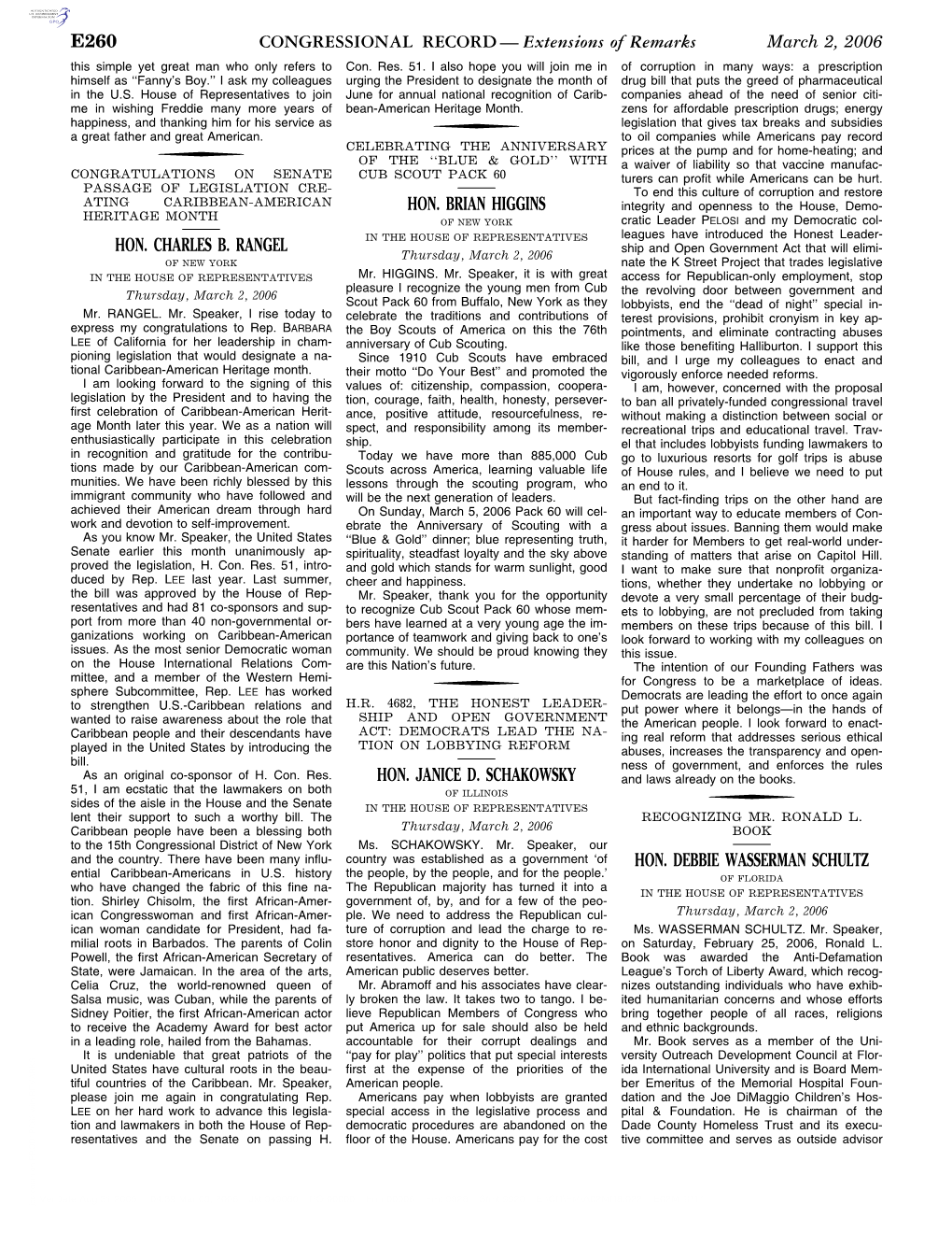 CONGRESSIONAL RECORD— Extensions of Remarks E260 HON