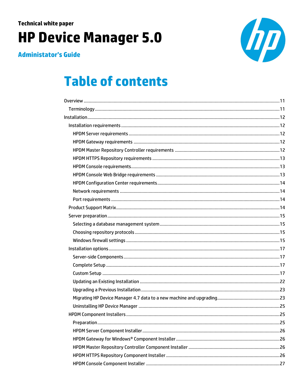 HP Device Manager 5.0 Administator’S Guide