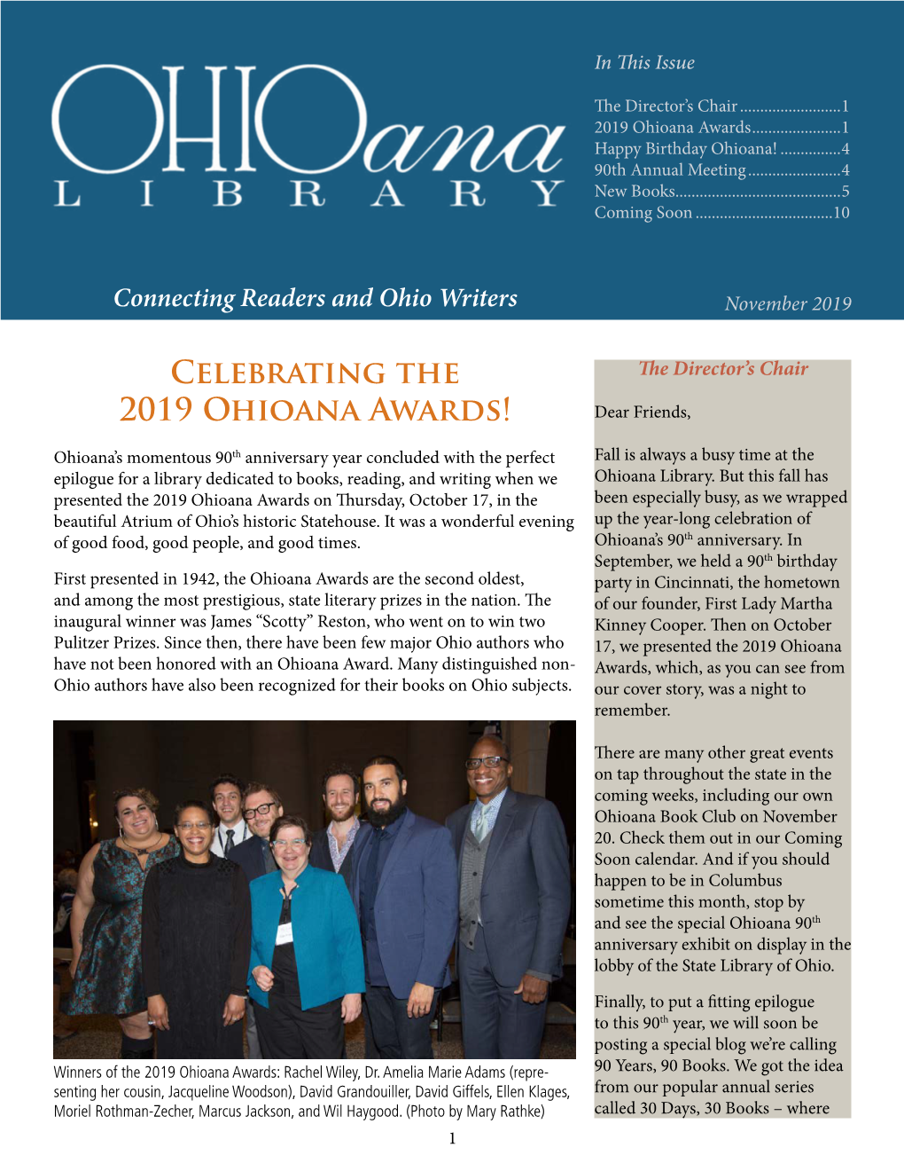 Celebrating the 2019 Ohioana Awards!