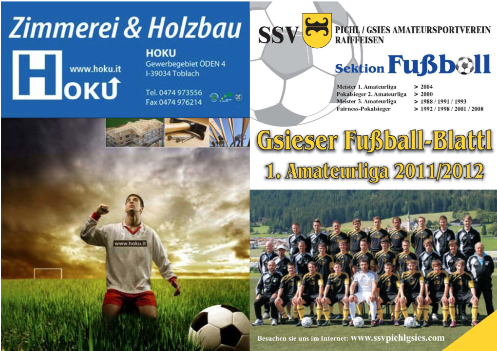 Fussball-Blattl 2011-2012 Nr. 5 Vom 6. November Heimspiel Gegen Freienfeld 01.Pdf